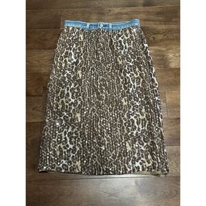 VTG Y2K cheetah Sheer Sequin Jean Mesh Whimsigoth Dark Fairy Metallic Skirt M